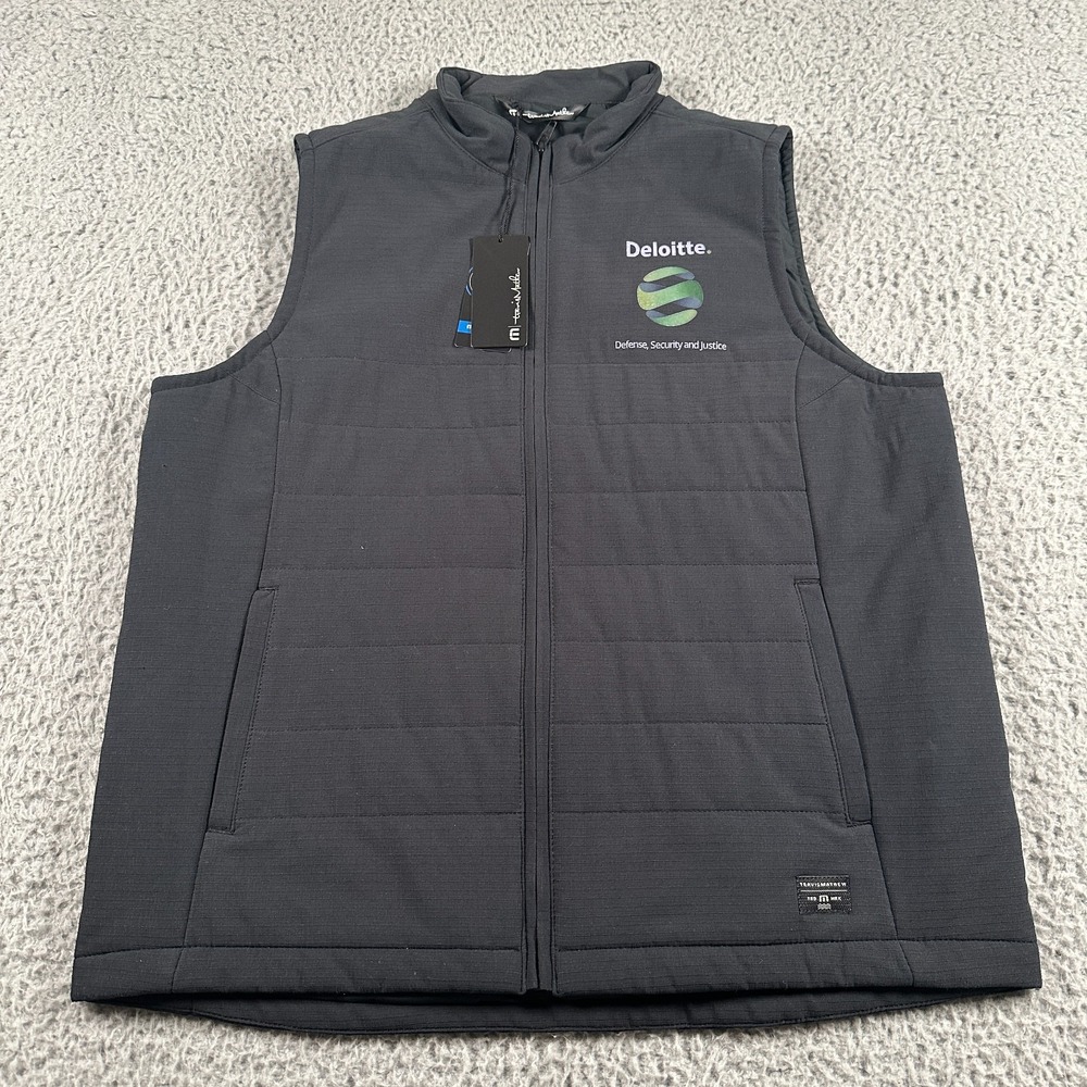 Travis Mathew‎ Men's Medium Black Cold Bay Full Zip Vest NWT
